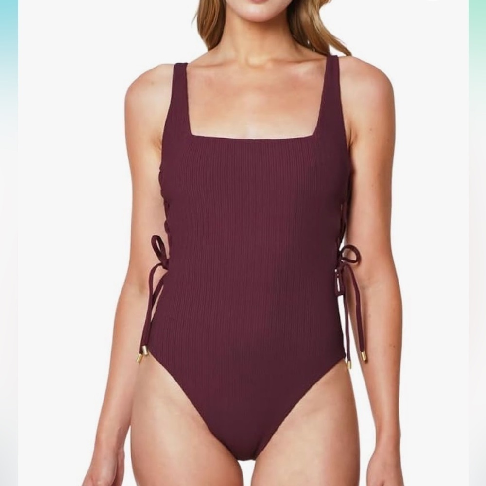 Side Lace Tank One Piece Swimsuit